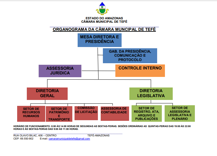 Organograma Câmara Municipal de Tefé